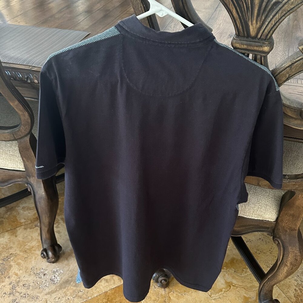 Ben Sherman Navy and Light Blue Textured Polo - Picture 2 of 2